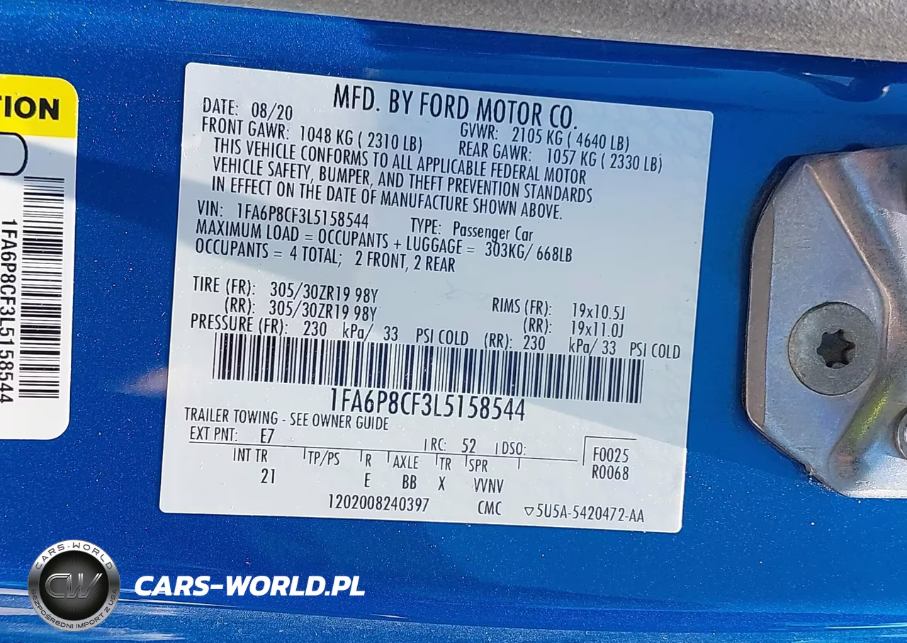 2020 Ford Mustang Gt Fastback VIN:1FA6P8CF3L5158544 - 9