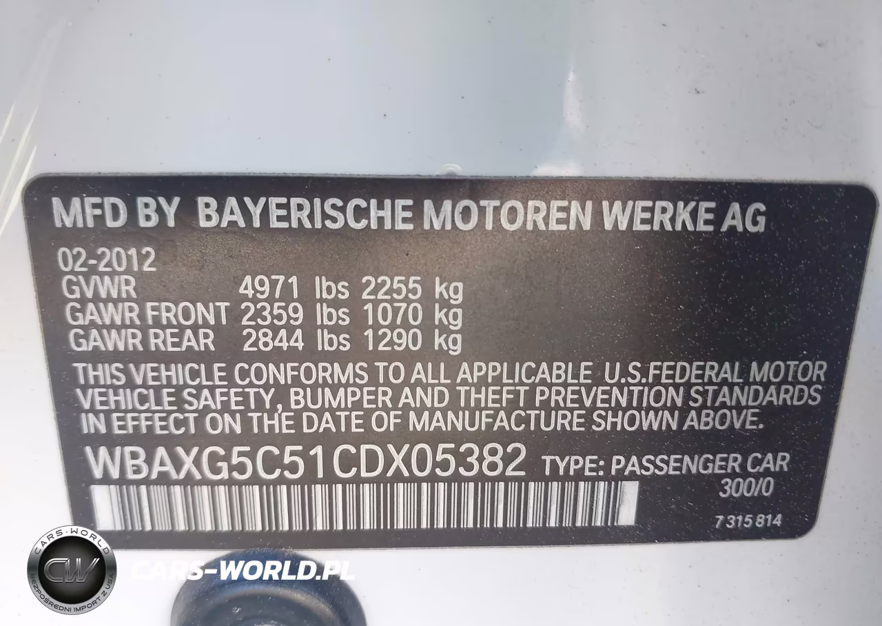 2012 BMW 528I VIN:WBAXG5C51CDX05382 - 9