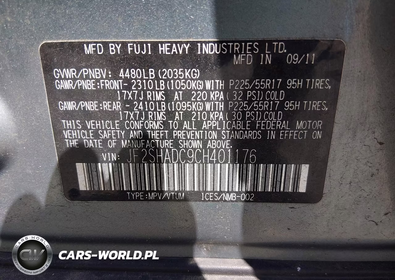 2012 Subaru Forester 2.5X Premium VIN:JF2SHADC9CH401176 - 9