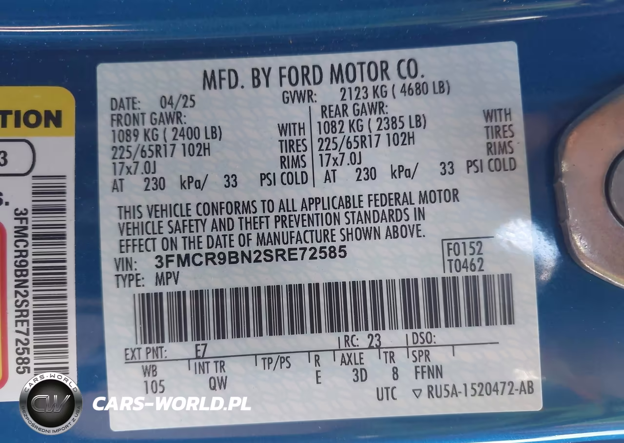 2025 Ford Bronco Sport Big Bend VIN:3FMCR9BN2SRE72585 - 9