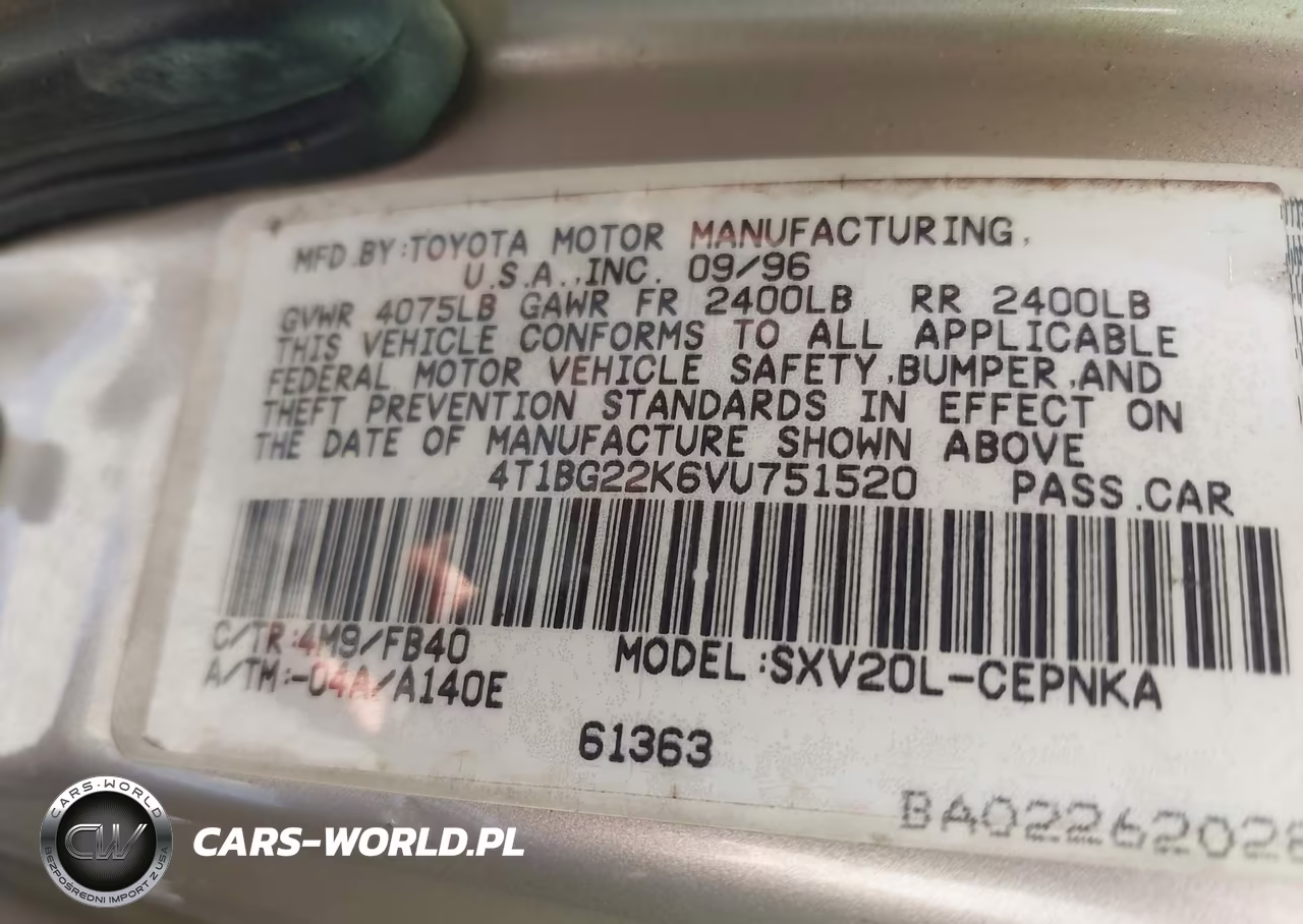 1997 Toyota Camry Le VIN:4T1BG22K6VU751520 - 9