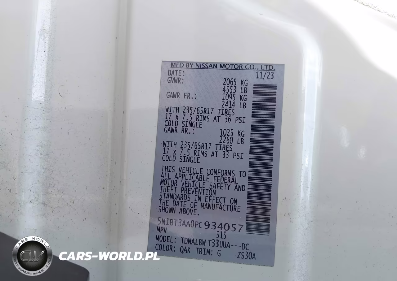 2023 Nissan Rogue S Fwd VIN:5N1BT3AA0PC934057 - 9