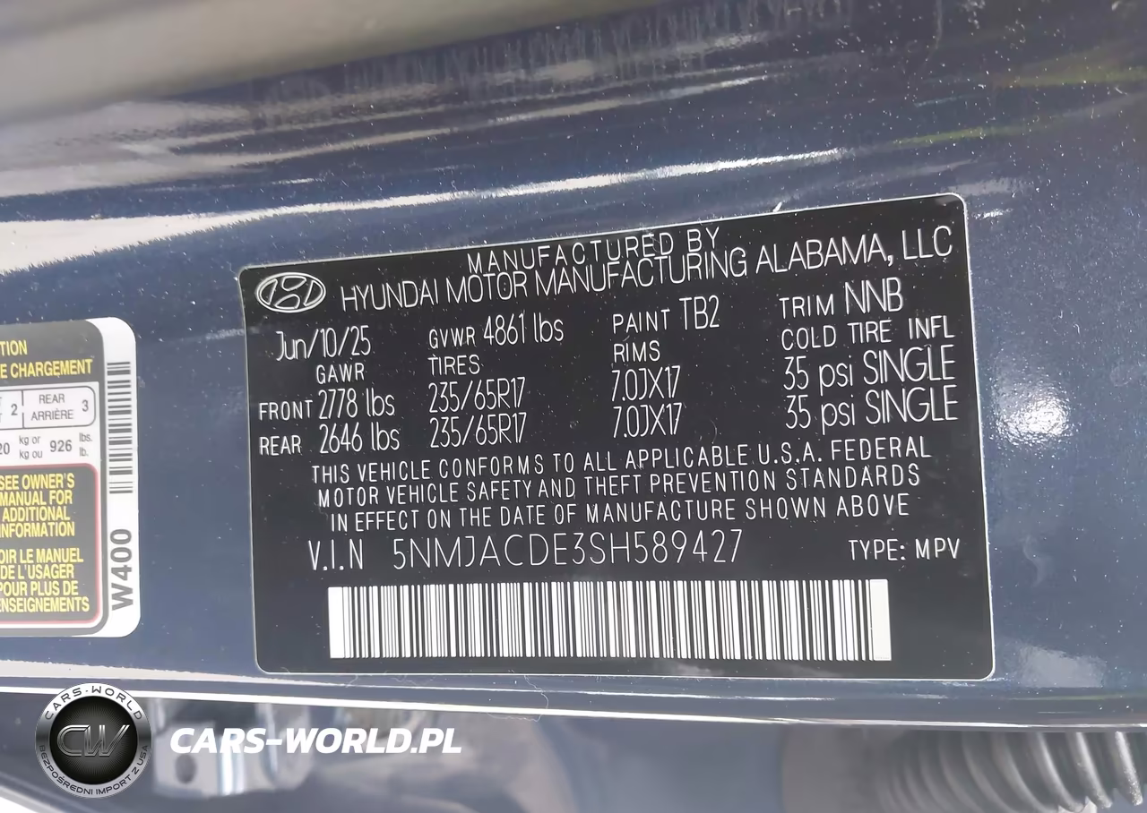 2025 Hyundai Tucson Se VIN:5NMJACDE3SH589427 - 9