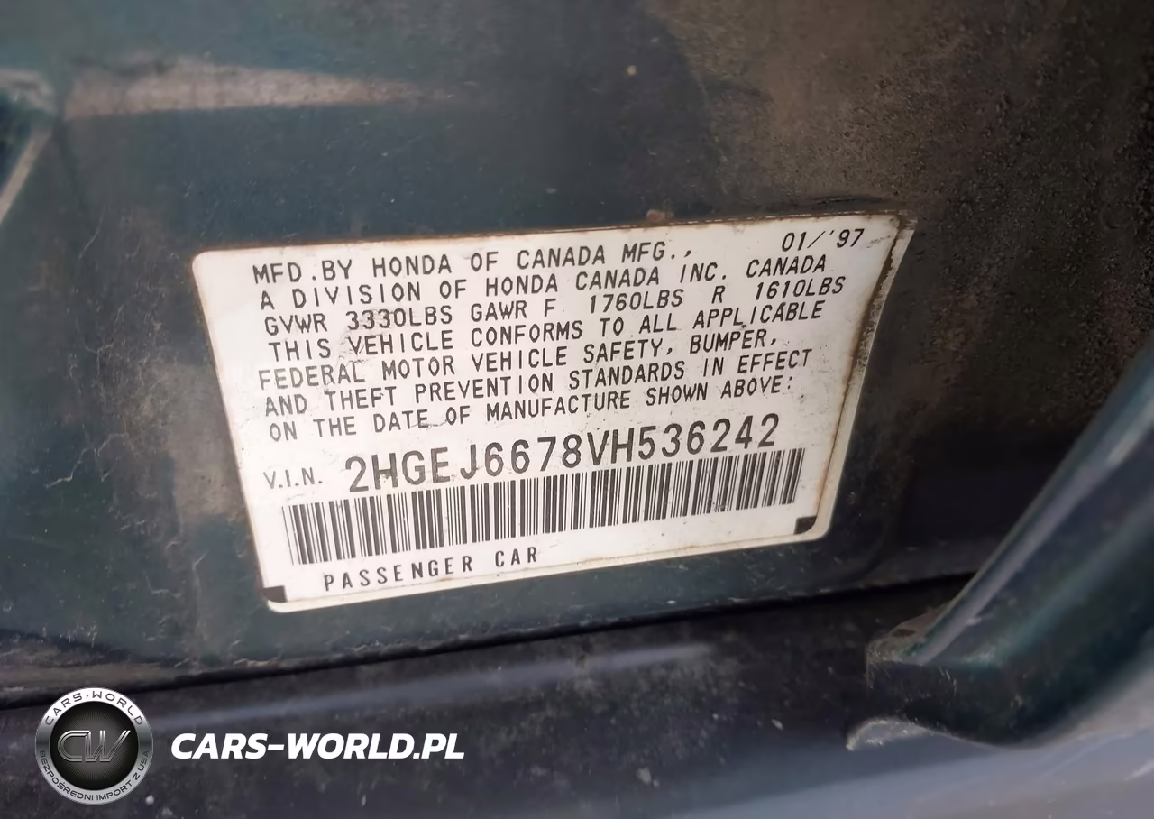 1997 Honda Civic Lx VIN:2HGEJ6678VH536242 - 9