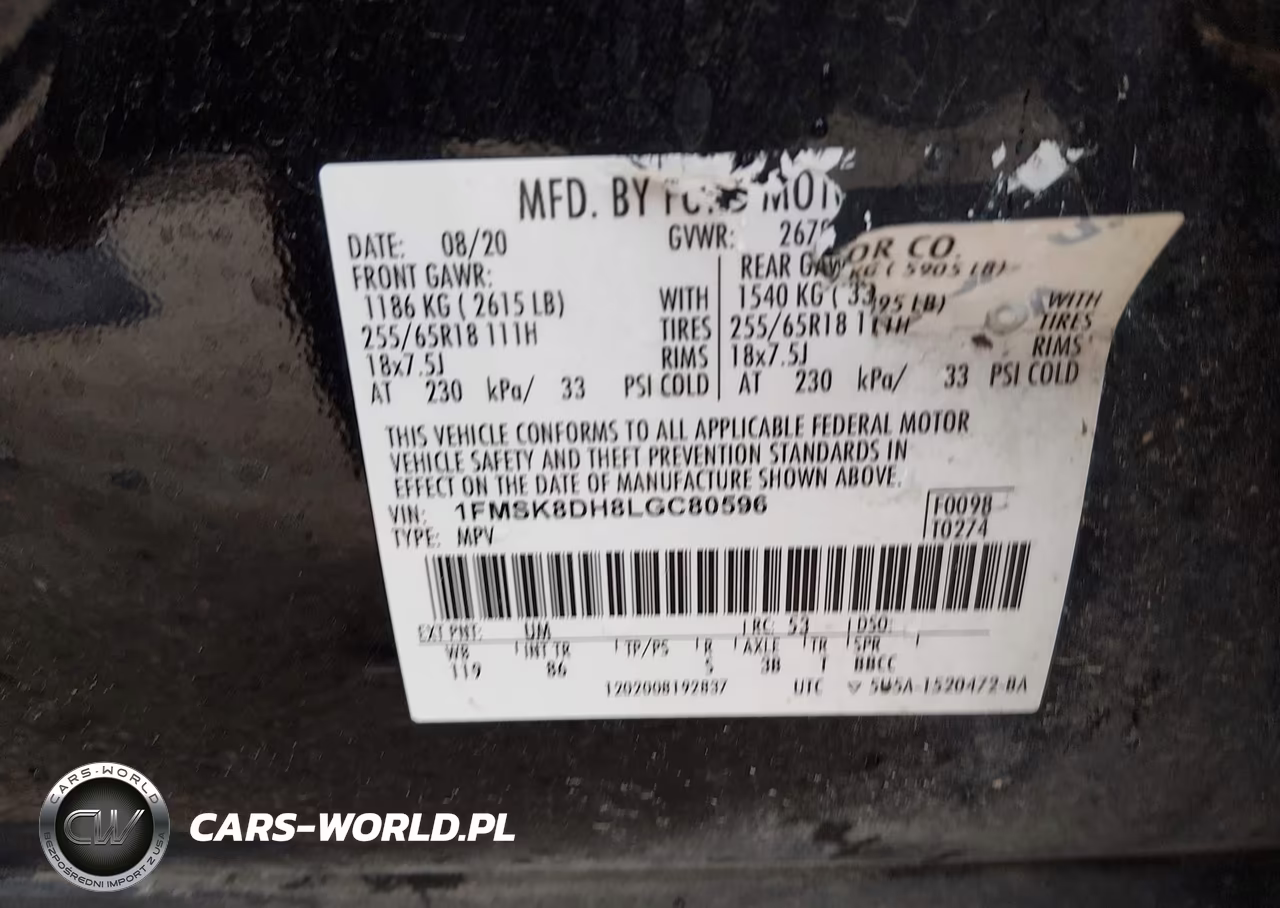 2020 Ford Explorer Xlt VIN:1FMSK8DH8LGC80596 - 9