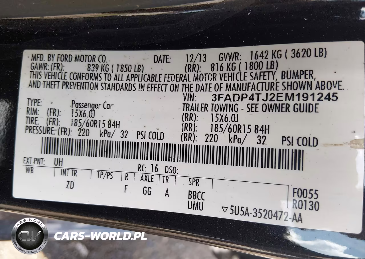 2014 Ford Fiesta S VIN:3FADP4TJ2EM191245 - 9