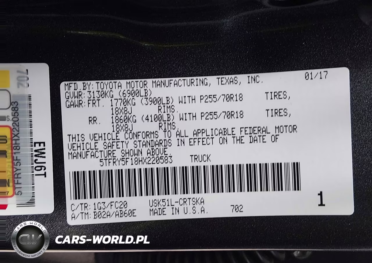 2017 Toyota Tundra Sr5 5.7L V8 VIN:5TFRY5F18HX220583 - 9