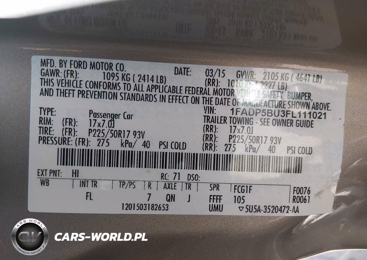 2015 Ford C-Max Hybrid Sel VIN:1FADP5BU3FL111021 - 9