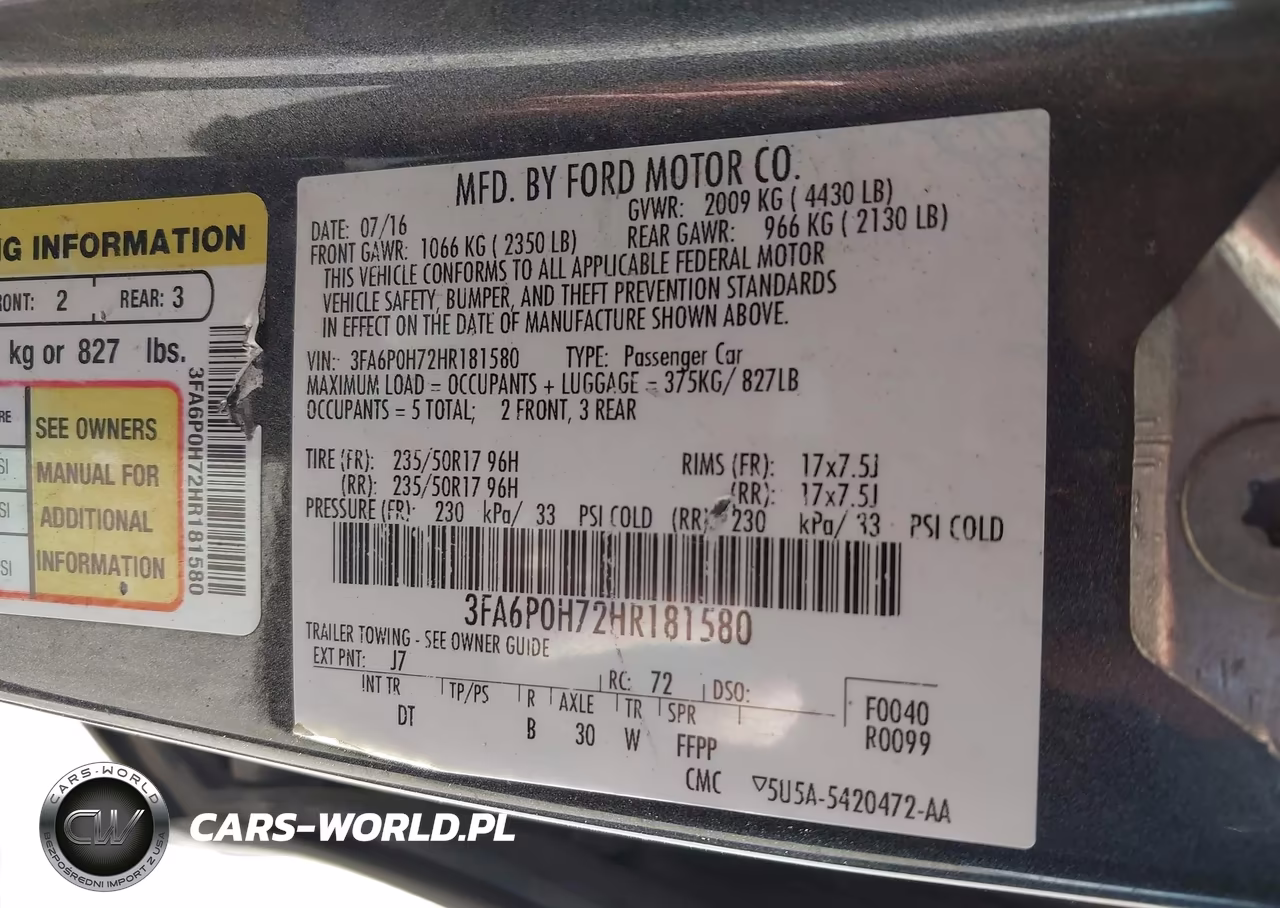 2017 Ford Fusion Se VIN:3FA6P0H72HR181580 - 9