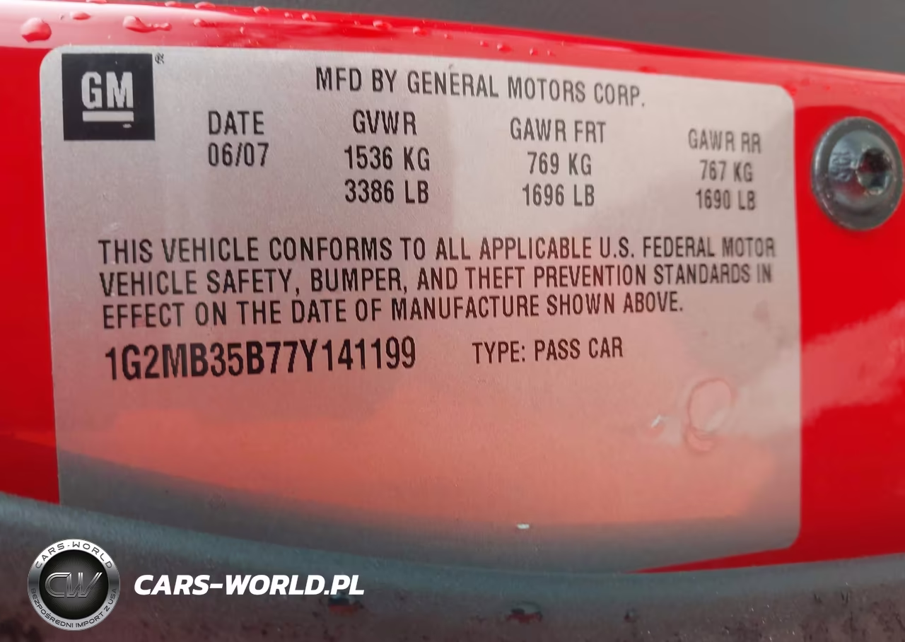 2007 Pontiac Solstice VIN:1G2MB35B77Y141199 - 9