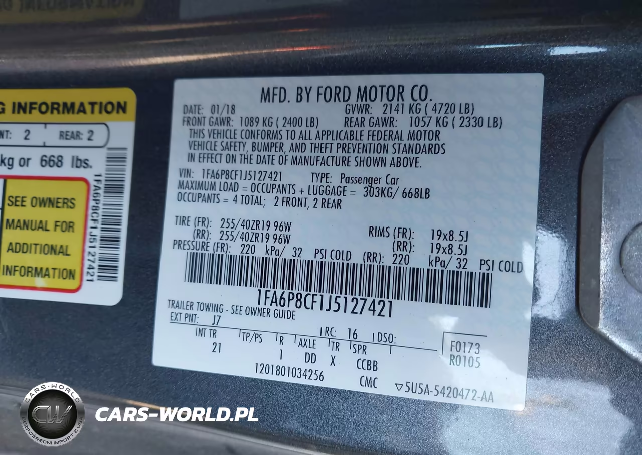 2018 Ford Mustang Gt VIN:1FA6P8CF1J5127421 - 9