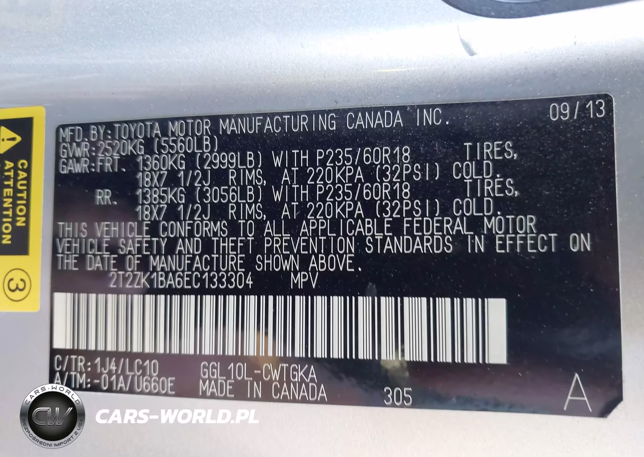 2014 Lexus Rx 350 VIN:2T2ZK1BA6EC133304 - 9
