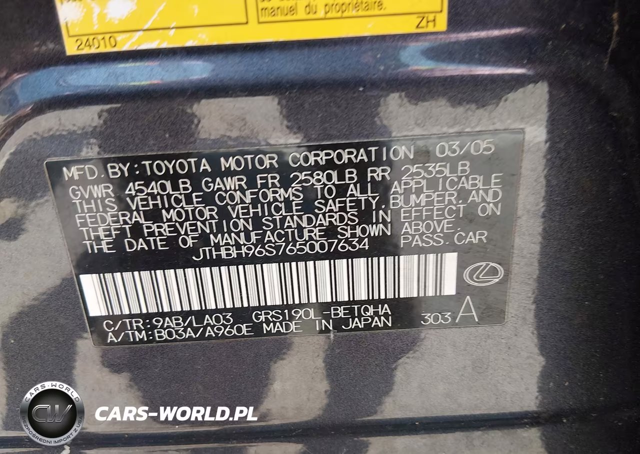 2006 Lexus Gs 300 VIN:JTHBH96S765007634 - 9
