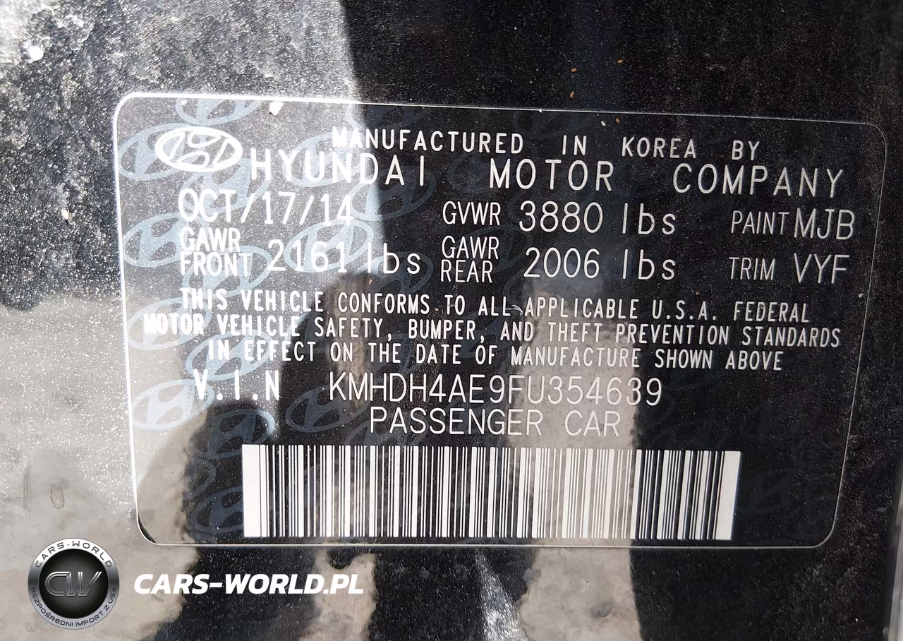 2015 Hyundai Elantra Se VIN:KMHDH4AE9FU354639 - 9