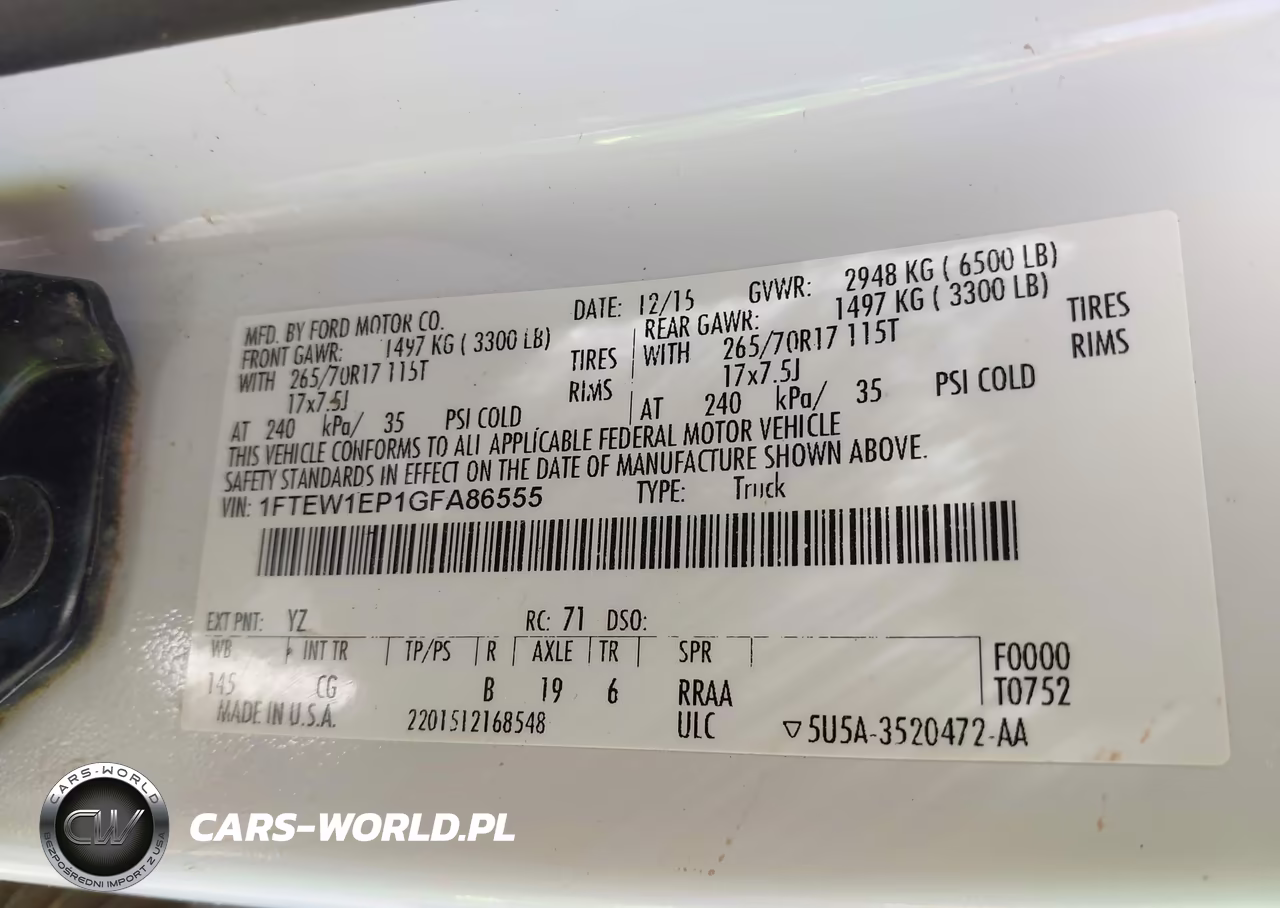 2016 Ford F-150 Xl VIN:1FTEW1EP1GFA86555 - 9