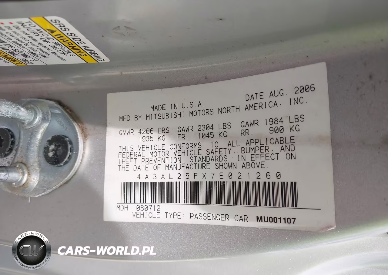 2007 Mitsubishi Eclipse Spyder Gs VIN:4A3AL25FX7E021260 - 9