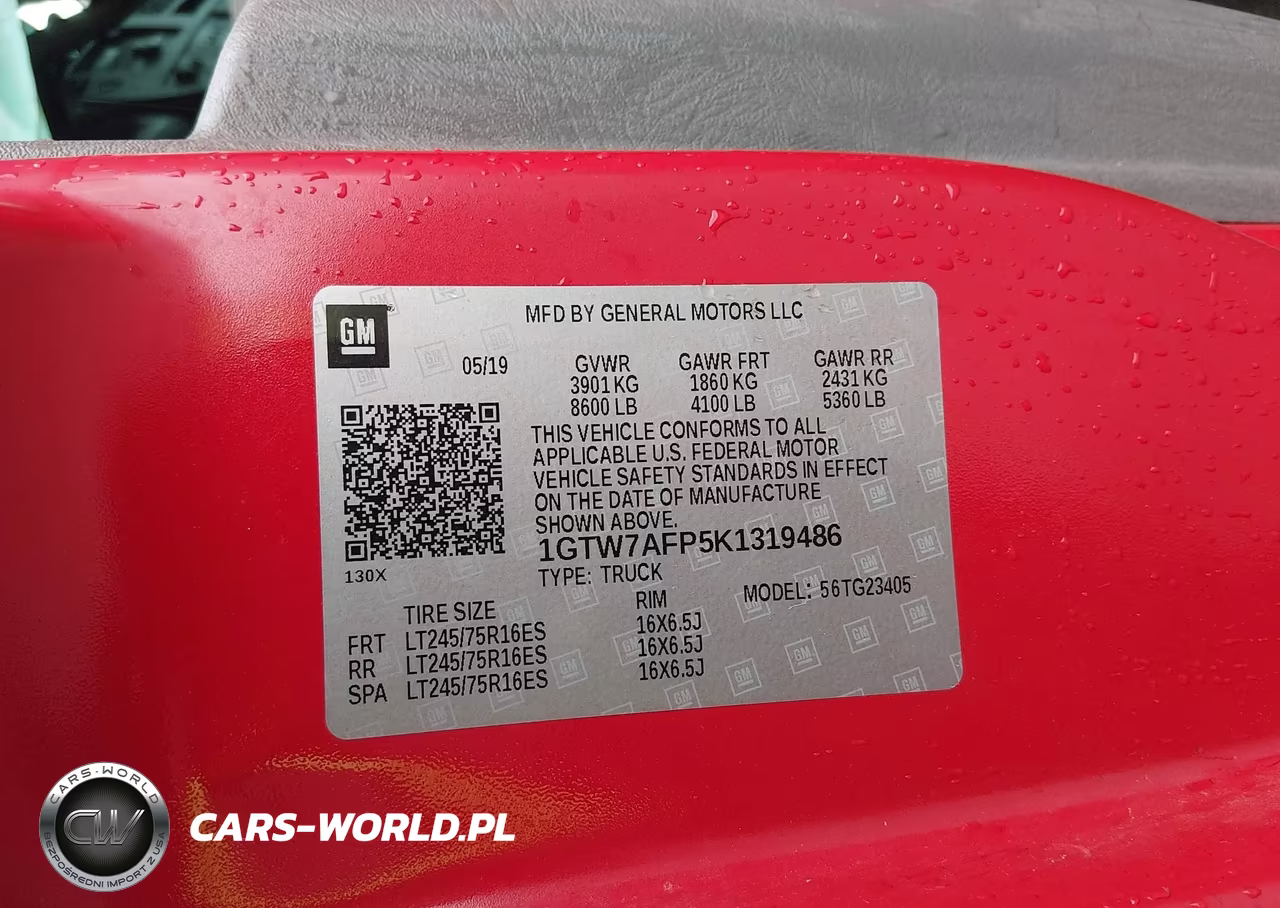 2019 GMC Savana 2500 Work Van VIN:1GTW7AFP5K1319486 - 9