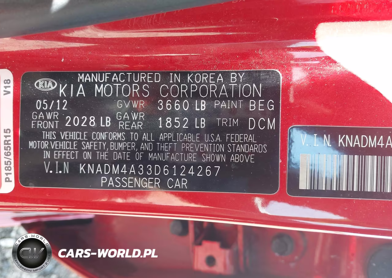 2013 Kia Rio Lx VIN:KNADM4A33D6124267 - 9
