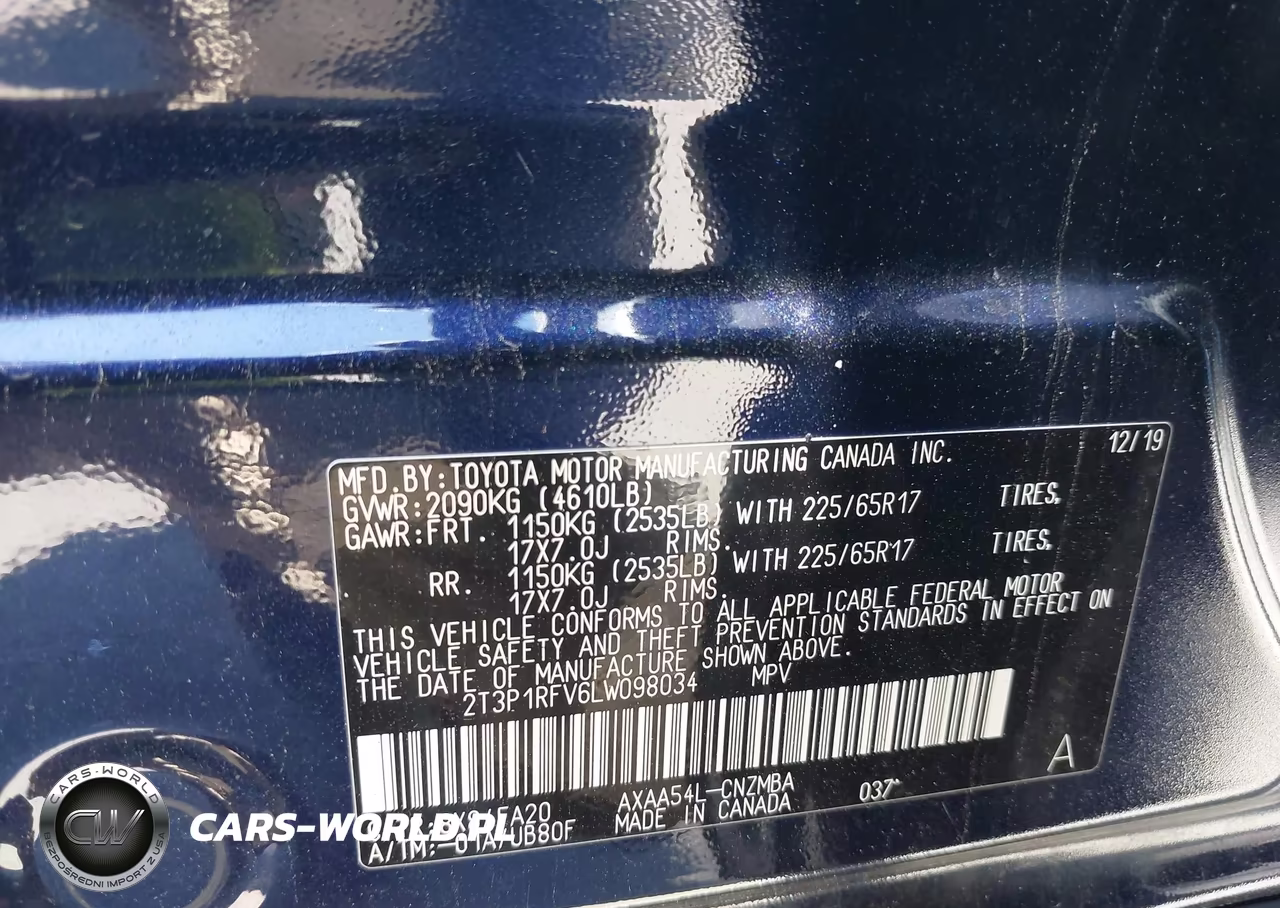 2020 Toyota Rav4 Xle VIN:2T3P1RFV6LW098034 - 9