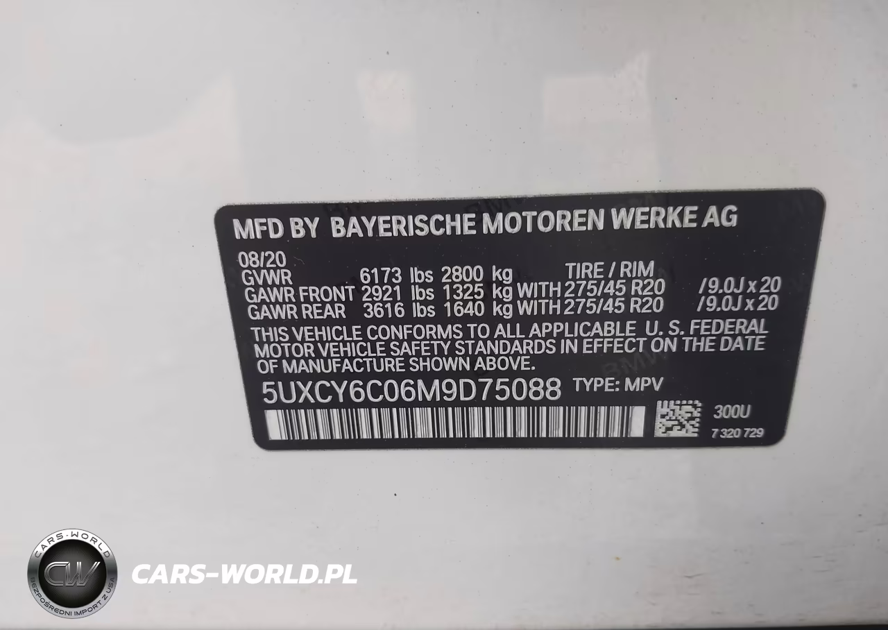 2021 BMW X6 xDrive40I VIN:5UXCY6C06M9D75088 - 9