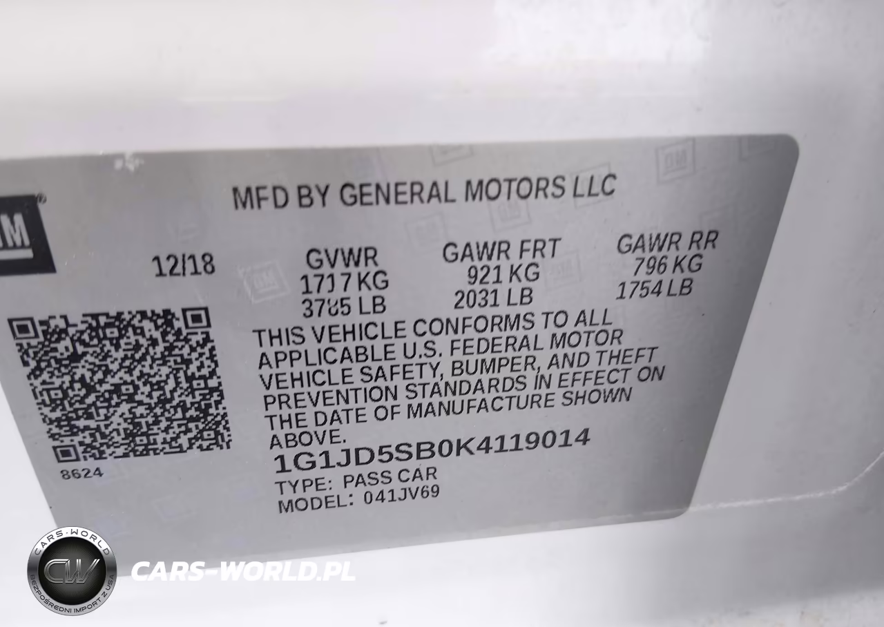 2019 Chevrolet Sonic Lt Auto VIN:1G1JD5SB0K4119014 - 9