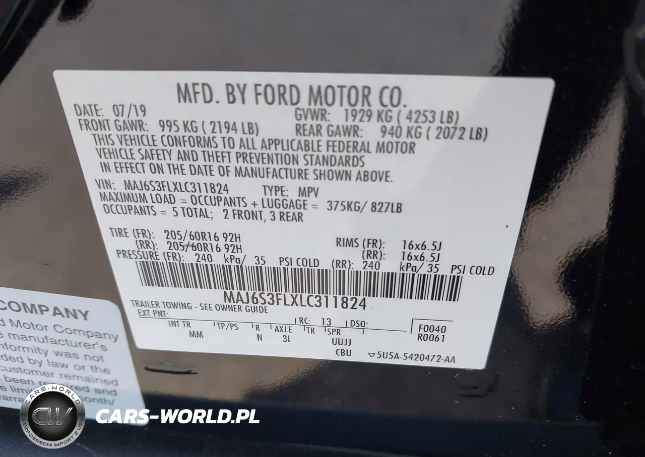 2020 Ford Ecosport S VIN:MAJ6S3FLXLC311824 - 9
