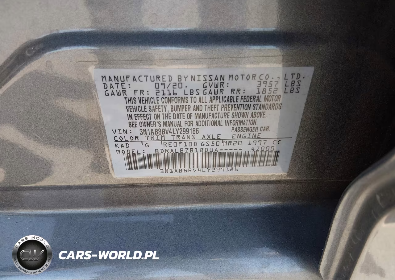 2020 Nissan Sentra S Xtronic Cvt VIN:3N1AB8BV4LY299186 - 9