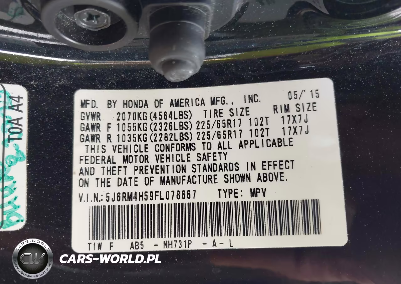 2015 Honda Cr-V Ex VIN:5J6RM4H59FL078667 - 9
