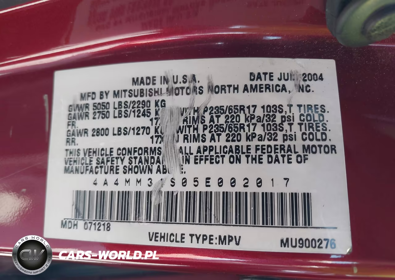 2005 Mitsubishi Endeavor Xls VIN:4A4MM31S05E002017 - 18