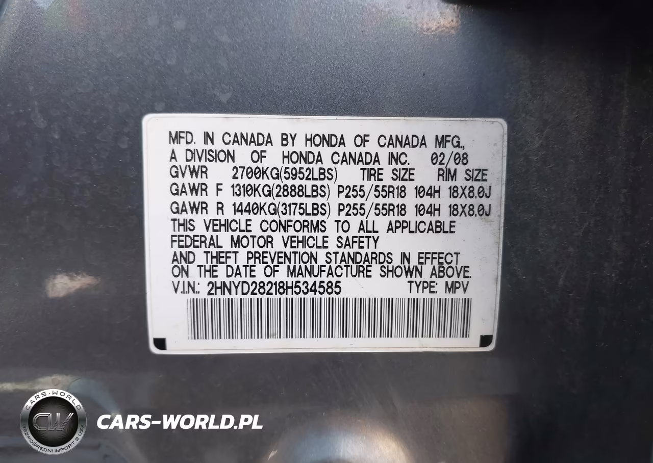 2008 Acura Mdx VIN:2HNYD28218H534585 - 9