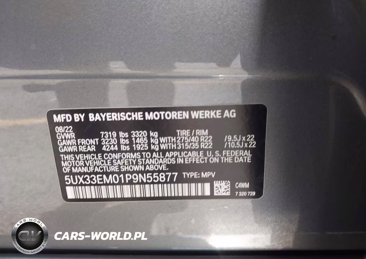 2023 BMW X7 M60I VIN:5UX33EM01P9N55877 - 9