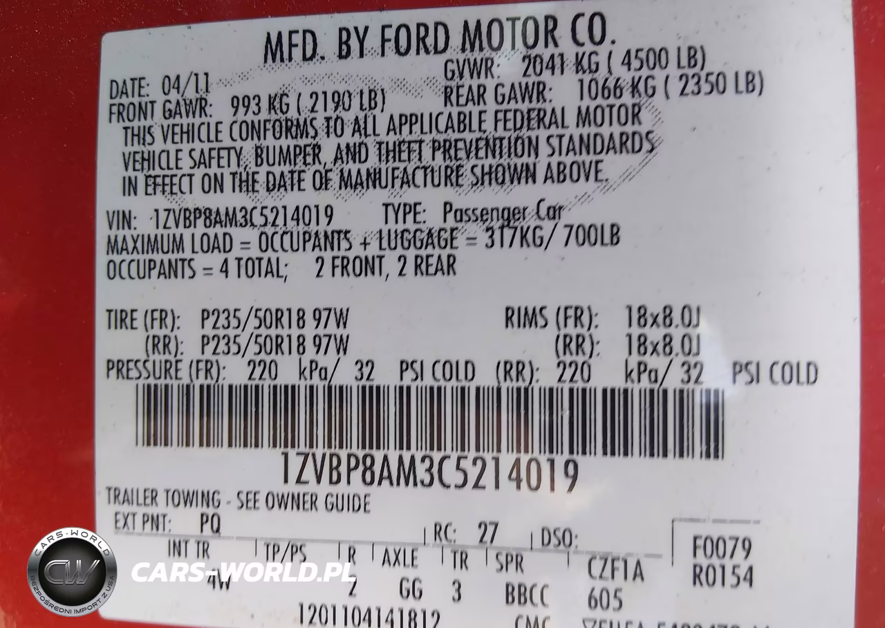 2012 Ford Mustang V6 Premium VIN:1ZVBP8AM3C5214019 - 9