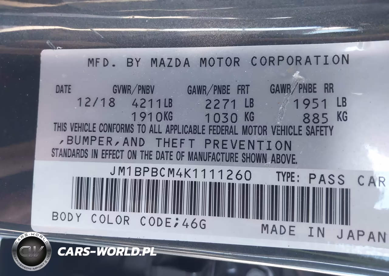 2019 Mazda Mazda3 Preferred Package VIN:JM1BPBCM4K1111260 - 9