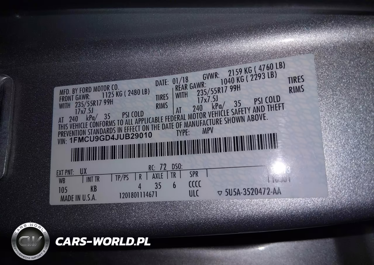 2018 Ford Escape Se VIN:1FMCU9GD4JUB29010 - 9
