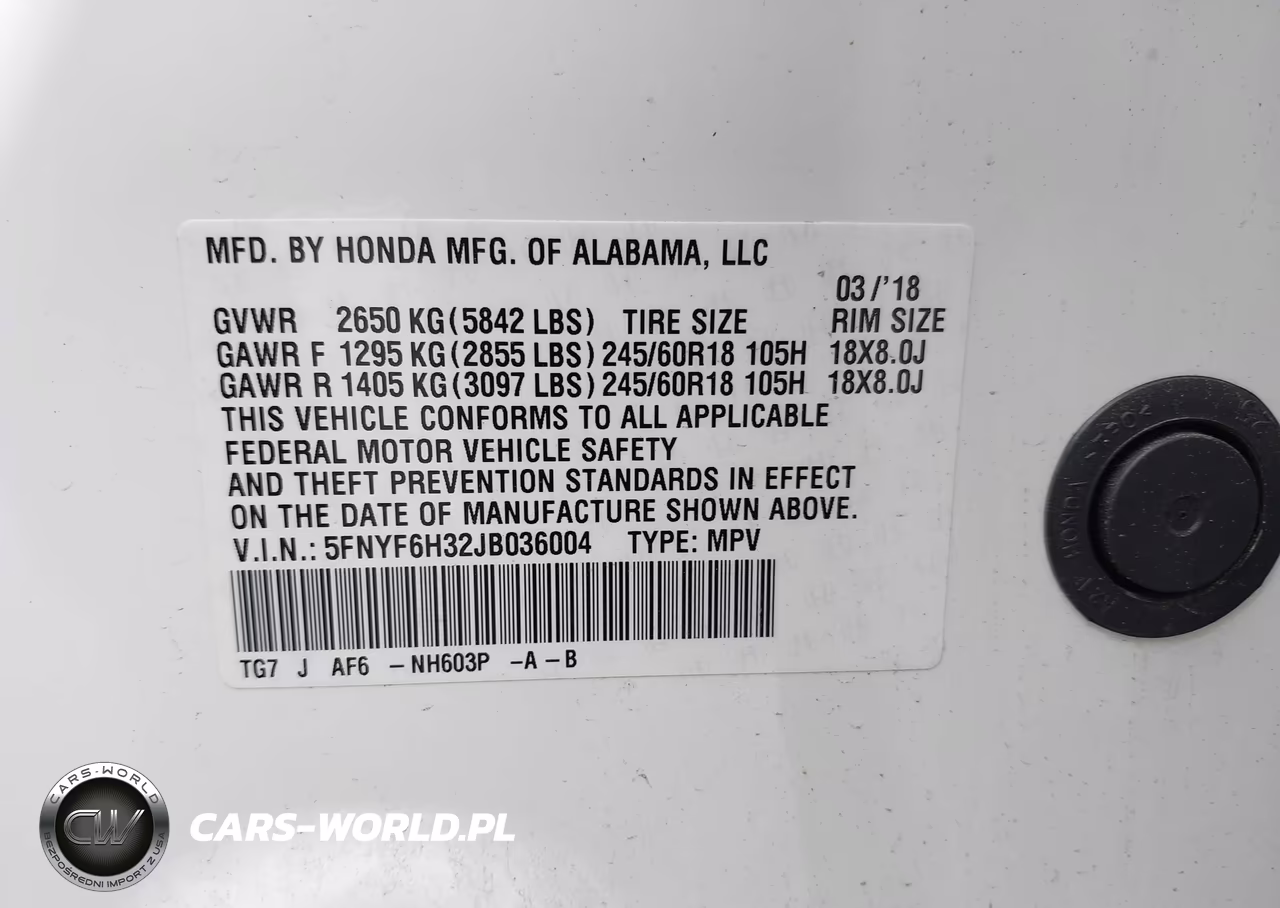 2018 Honda Pilot Ex VIN:5FNYF6H32JB036004 - 9