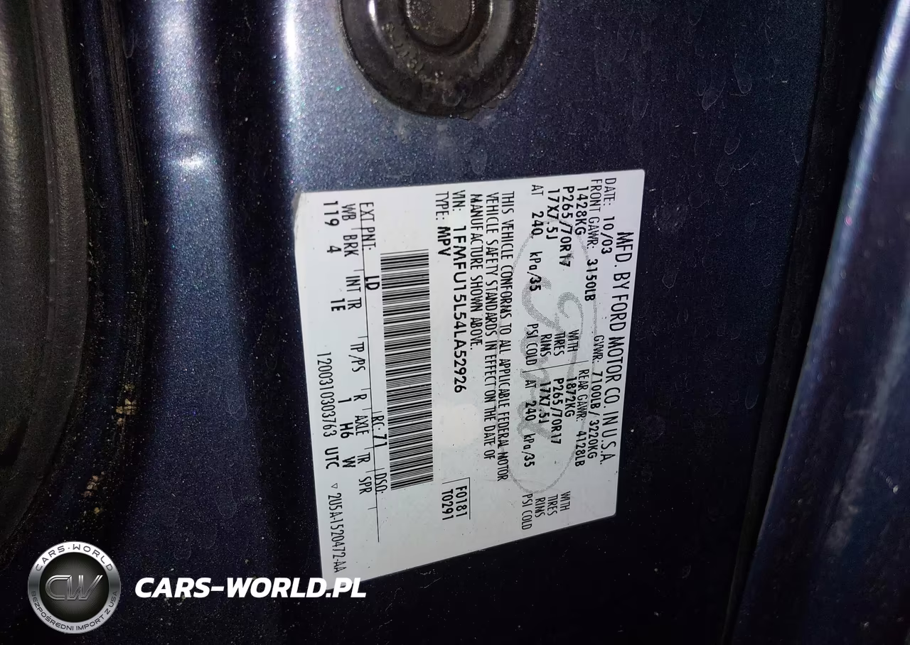 2004 Ford Expedition Xlt VIN:1FMFU15L54LA52926 - 9