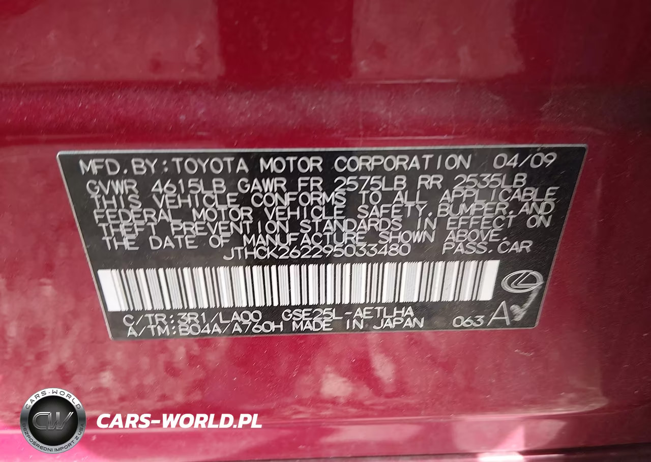 2009 Lexus Is 250 VIN:JTHCK262295033480 - 9
