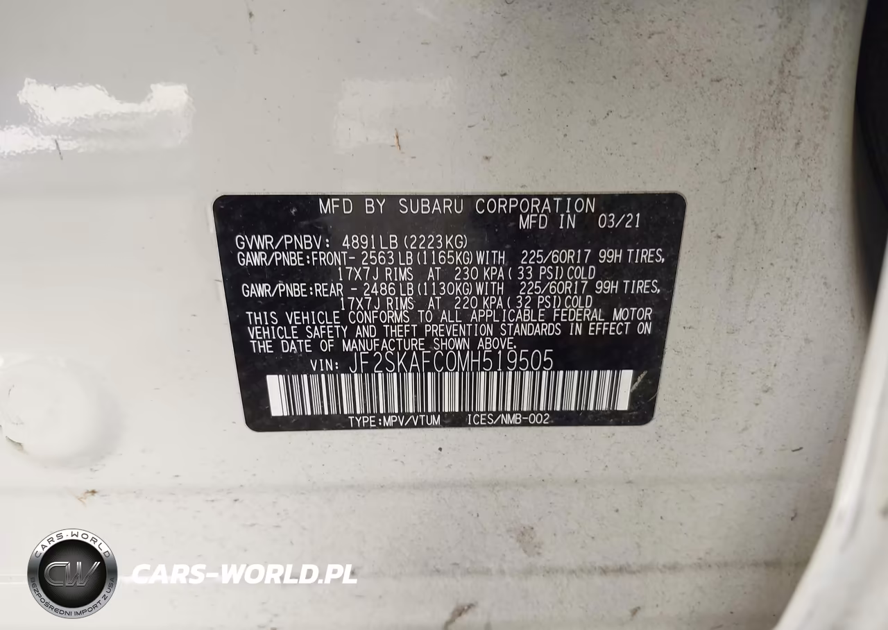 2021 Subaru Forester Premium VIN:JF2SKAFC0MH519505 - 9