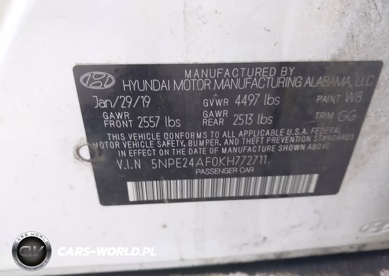 2019 Hyundai Sonata Se VIN:5NPE24AF0KH772711 - 9