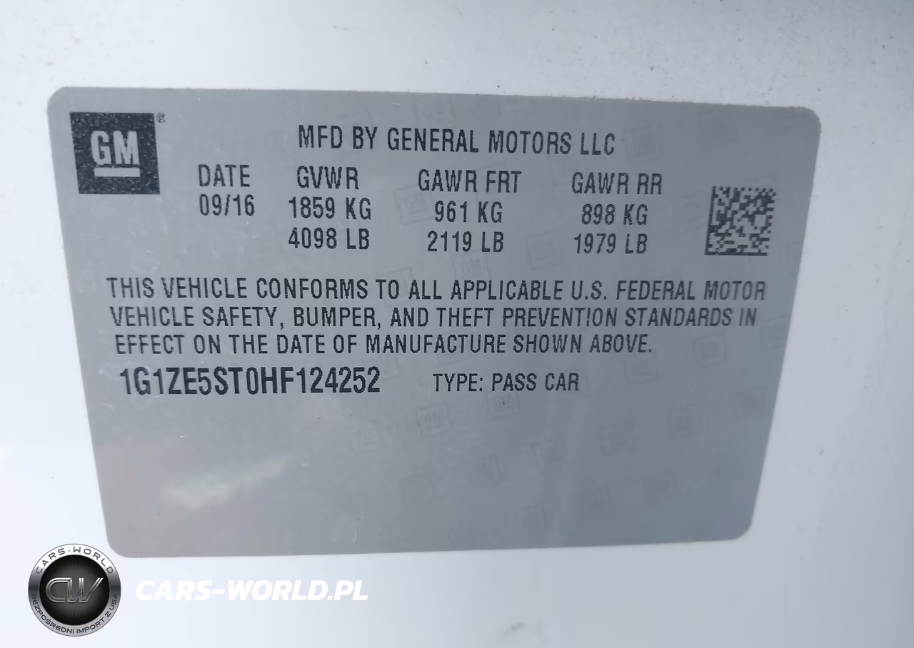 2017 Chevrolet Malibu 1Lt VIN:1G1ZE5ST0HF124252 - 9