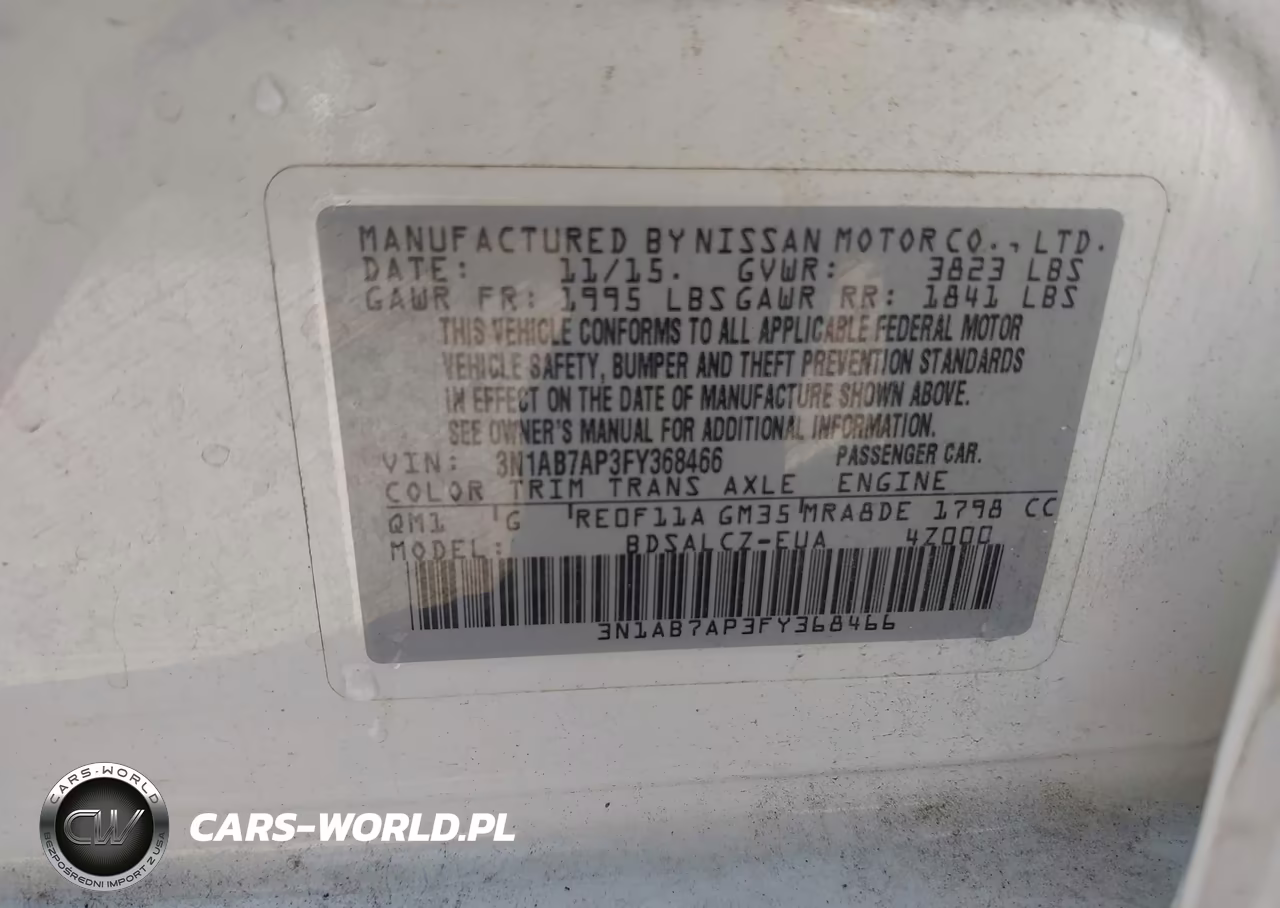 2015 Nissan Sentra S VIN:3N1AB7AP3FY368466 - 9