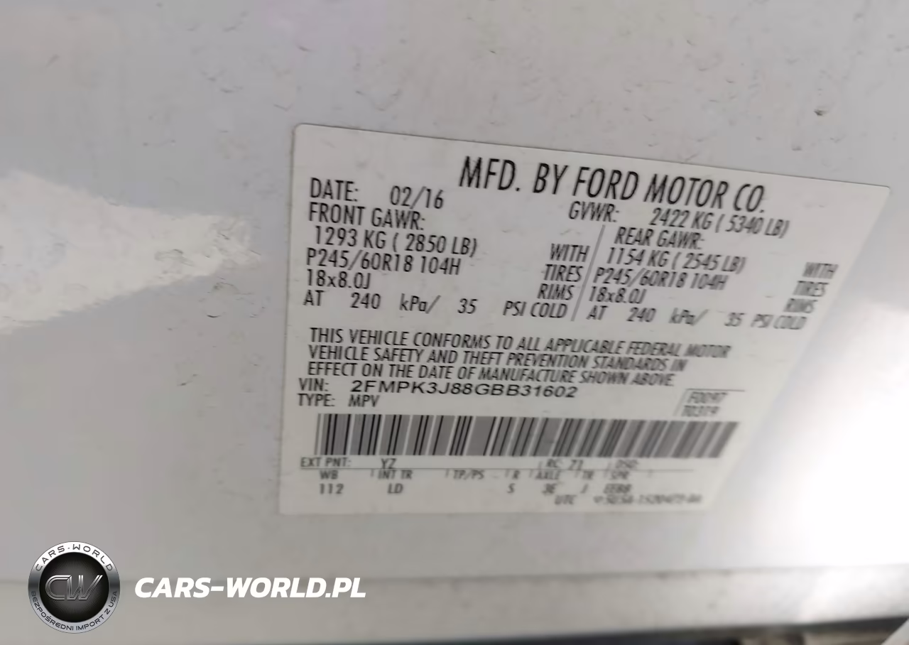 2016 Ford Edge Sel VIN:2FMPK3J88GBB31602 - 9
