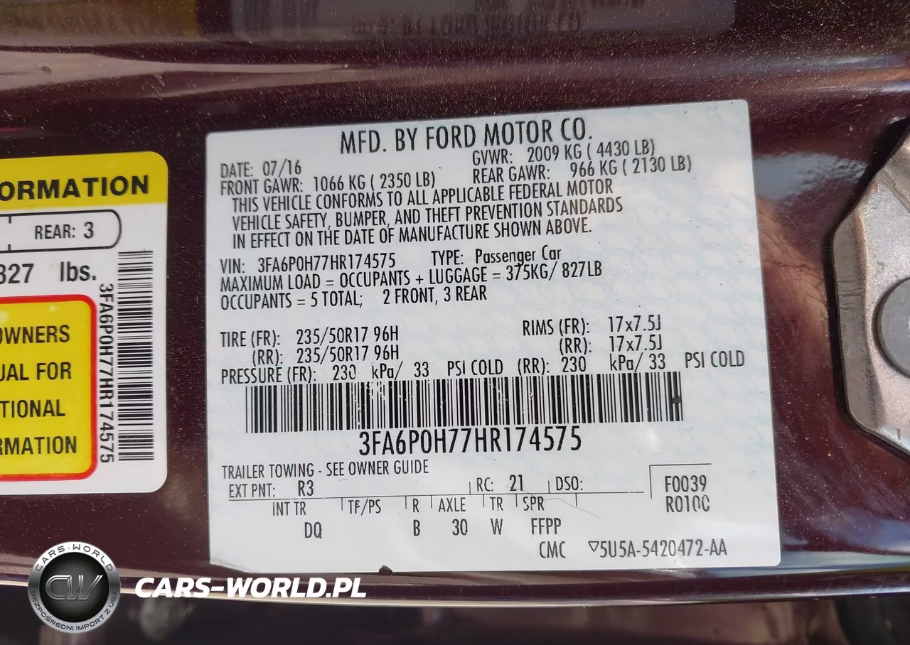 2017 Ford Fusion Se VIN:3FA6P0H77HR174575 - 9