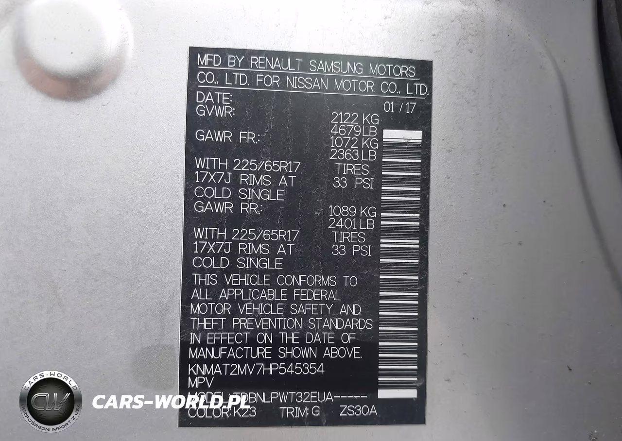 2017 Nissan Rogue S VIN:KNMAT2MV7HP545354 - 9