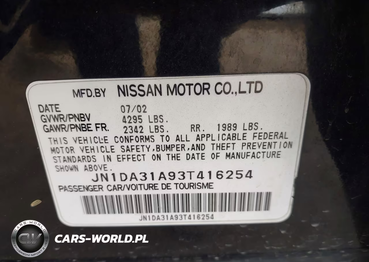 2003 Nissan Maxima Gle VIN:JN1DA31A93T416254 - 9