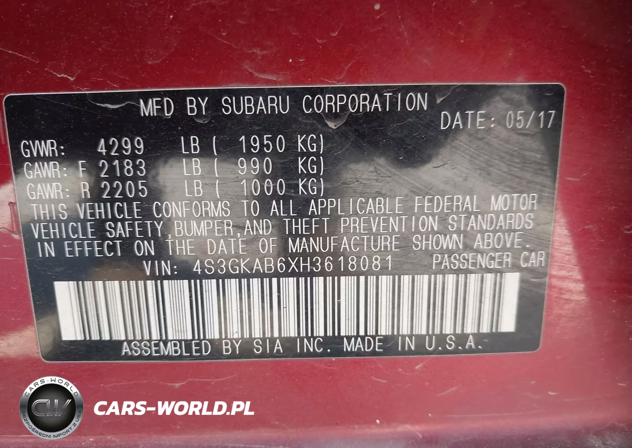 2017 Subaru Impreza 2.0I Premium VIN:4S3GKAB6XH3618081 - 9