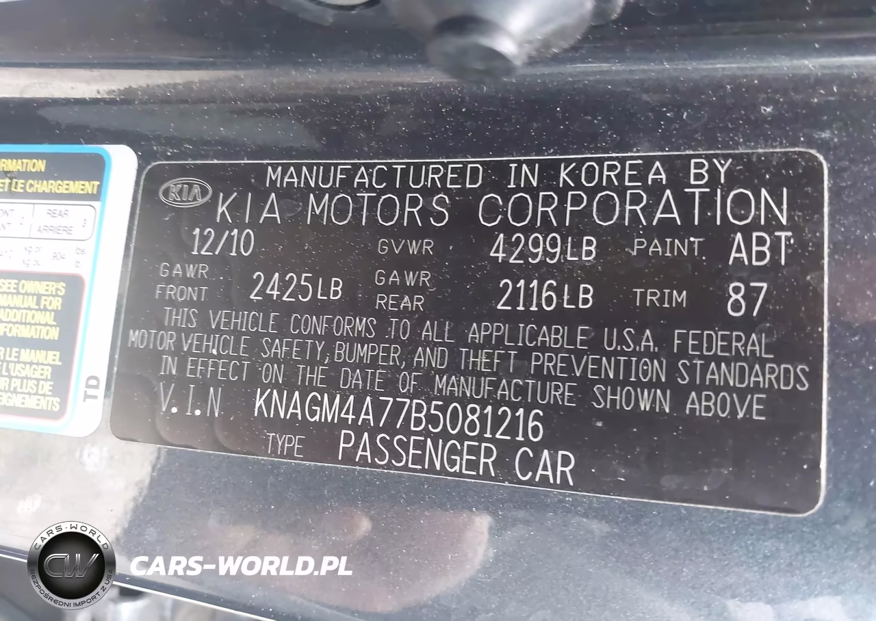 2011 Kia Optima Lx VIN:KNAGM4A77B5081216 - 9