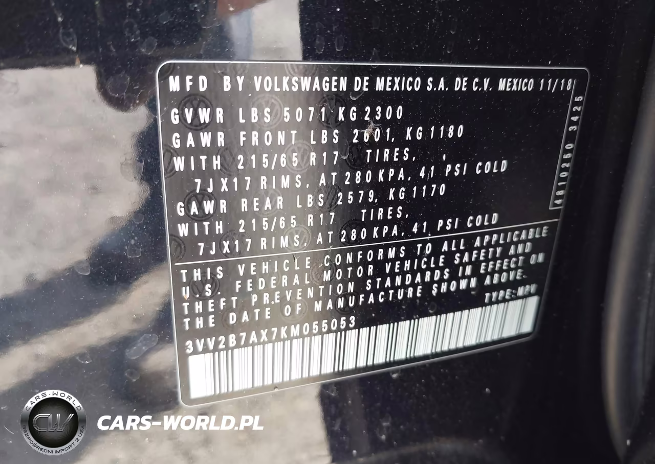 2019 Volkswagen Tiguan 2.0T Se-2.0T Sel-2.0T Sel R-Line-2.0T Sel R-Line Black VIN:3VV2B7AX7KM055053 - 9