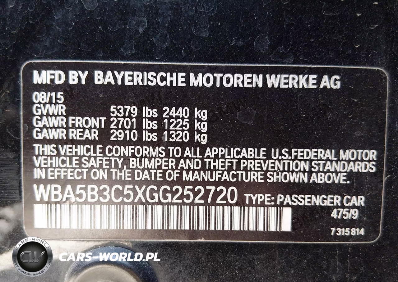 2016 BMW 535I xDrive VIN:WBA5B3C5XGG252720 - 9