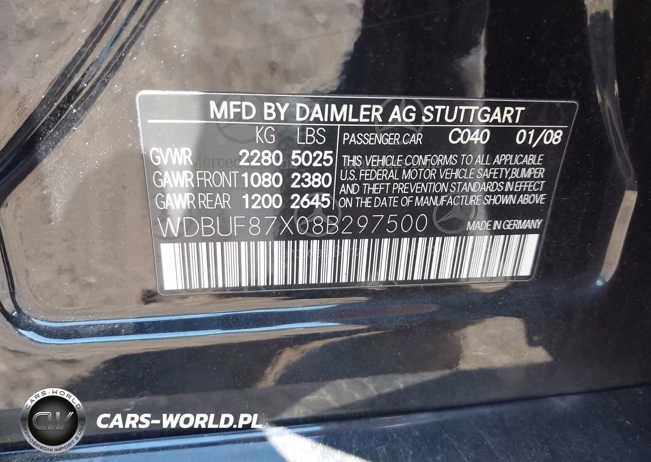 2008 Mercedes-Benz E 350 4Matic VIN:WDBUF87X08B297500 - 9
